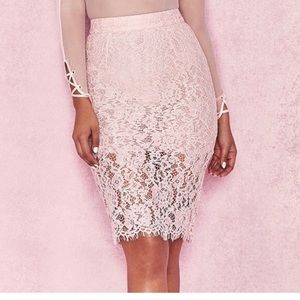 House of CB REXIE pink lace skirt, XS